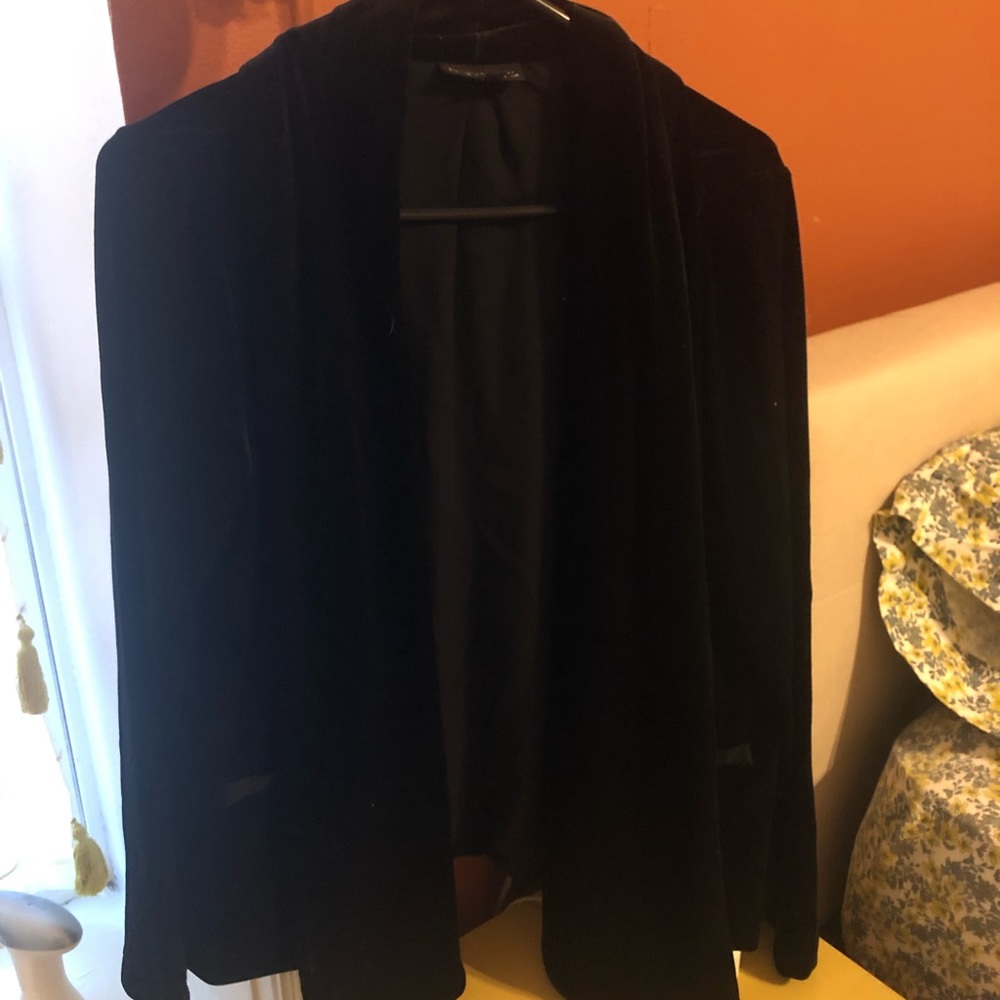 Velvet waterfall blazer